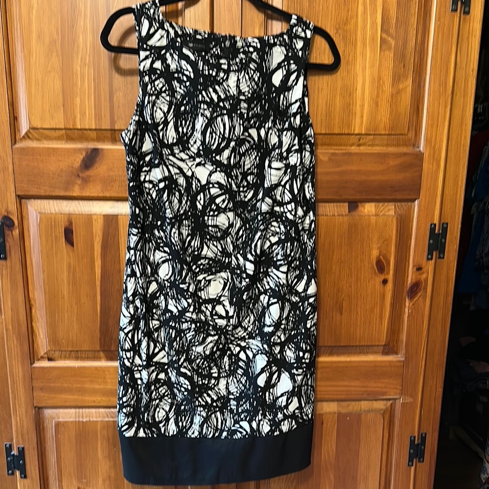 AB Studio Black and White Sheath Dress size 12